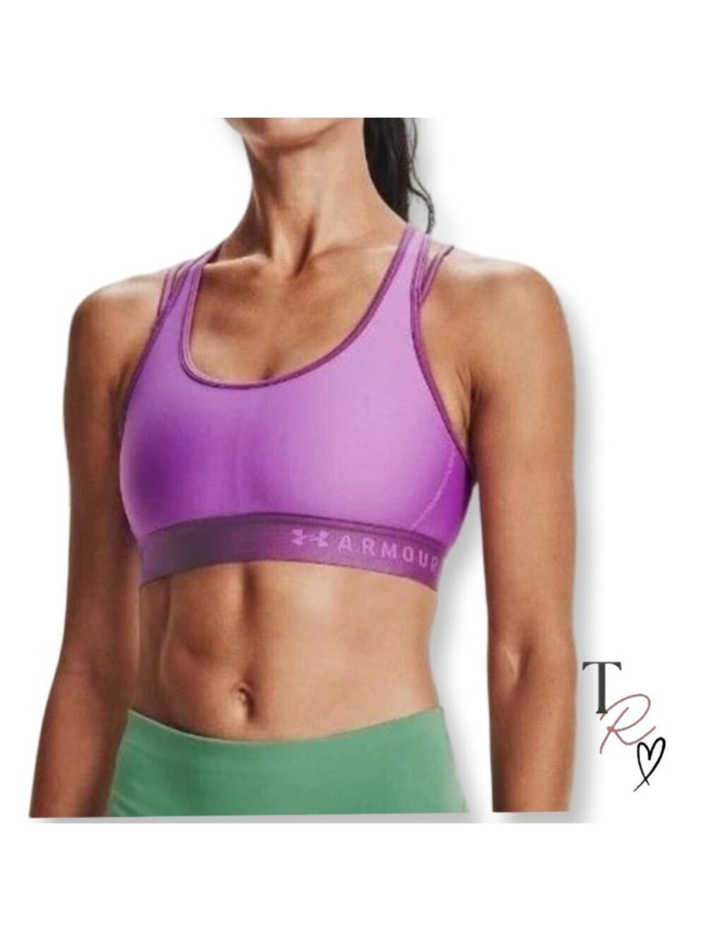 Under Armour Purple Crossback Racerback Compression Sports Bra Large